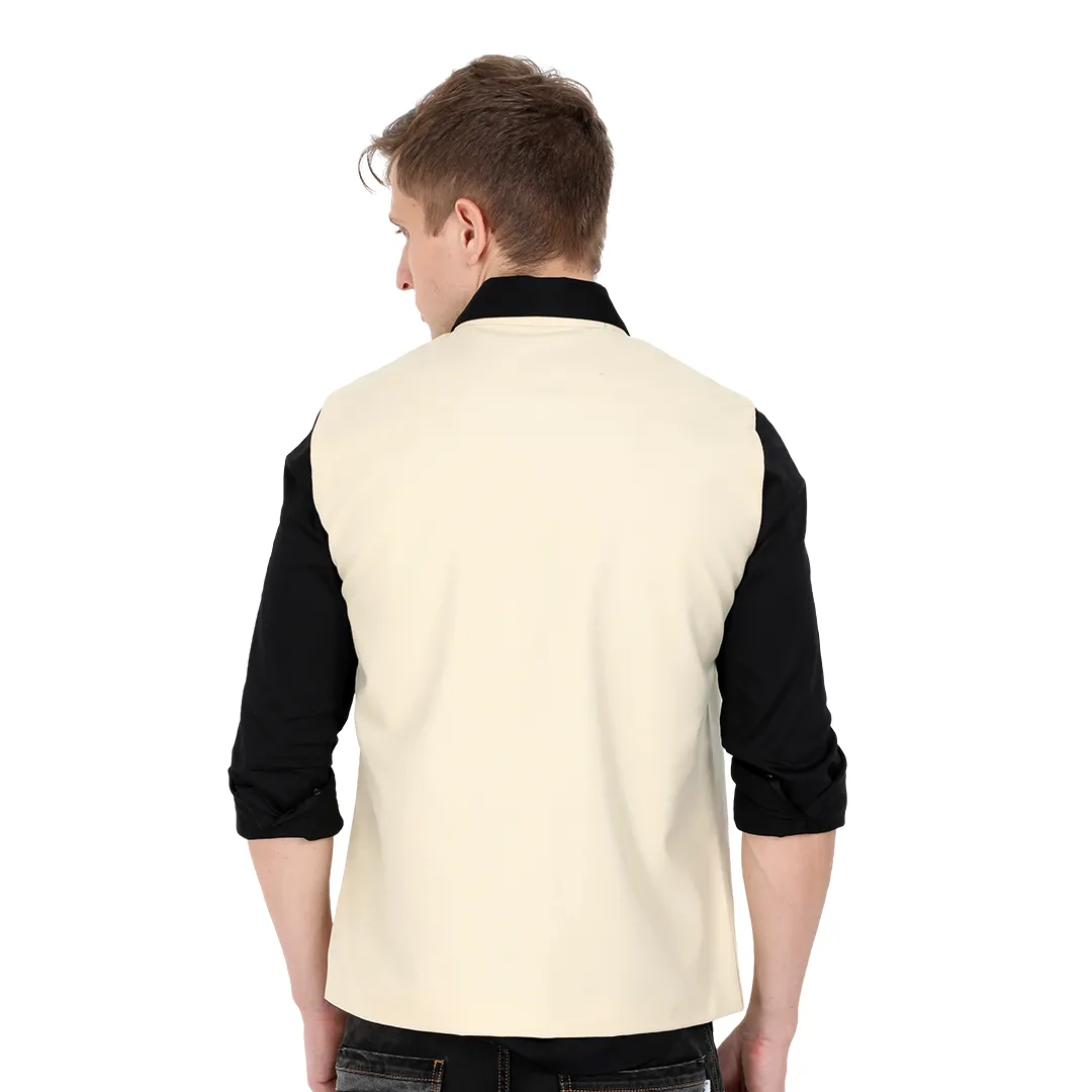 Oat meal - Mandarin Collar Waistcoat
