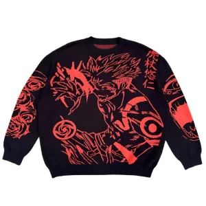 "CURSED ARTIST" - Sukuna   Nobara - Jujutsu Kaisen Anime Knitted Sweater