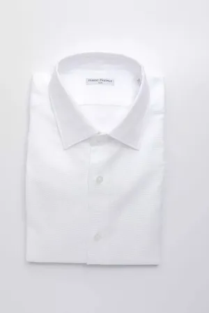 Robert Friedman Elegant White Slim-Fit Cotton Shirt