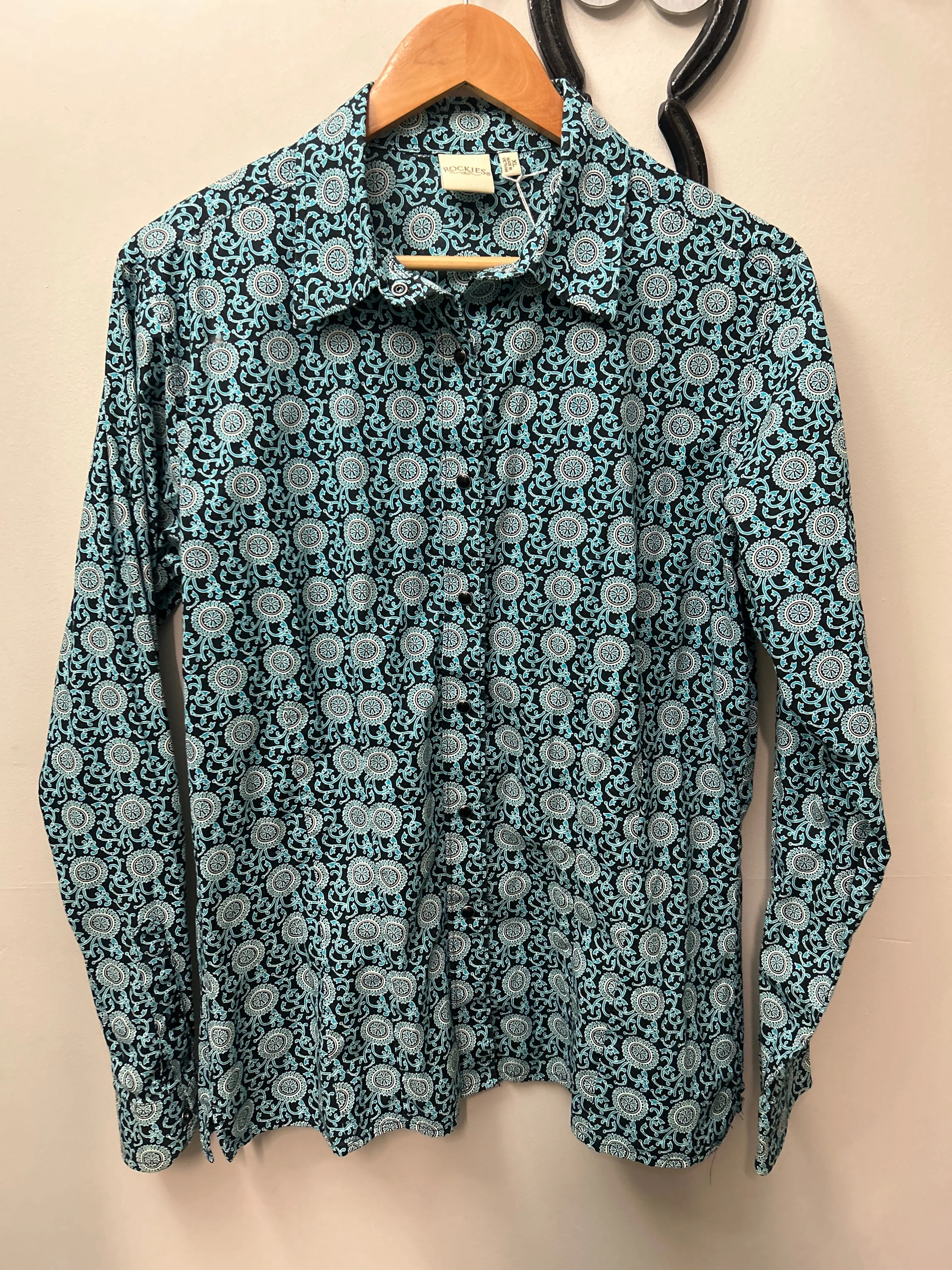 Rockies Black and Blue Western Shirt XLarge