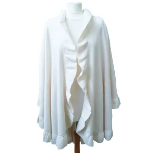 Scottish Cashmere Cape With Ruffle