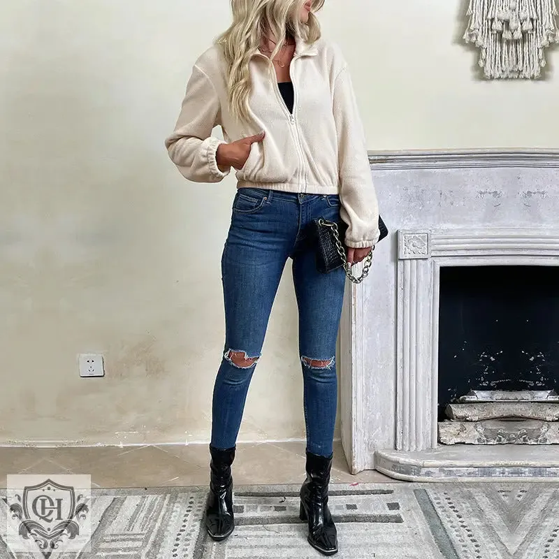 Short Cosy Solid Colour Jacket