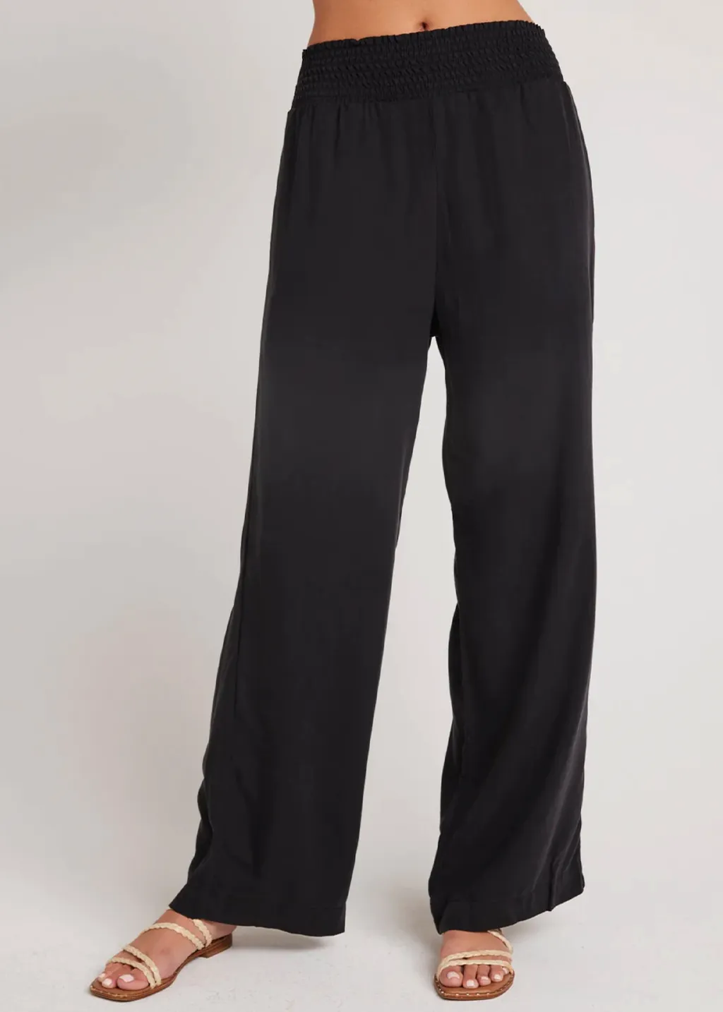 Smocked Waist Wide Leg Pant