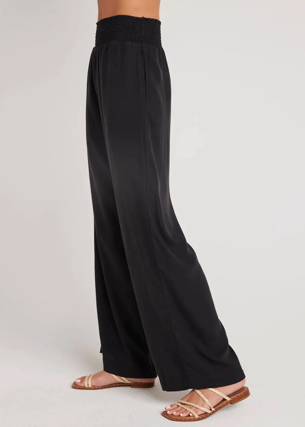 Smocked Waist Wide Leg Pant