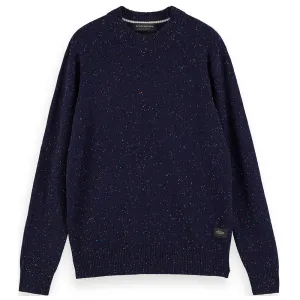 Speckled Wool-Blend Pullover (Navy)