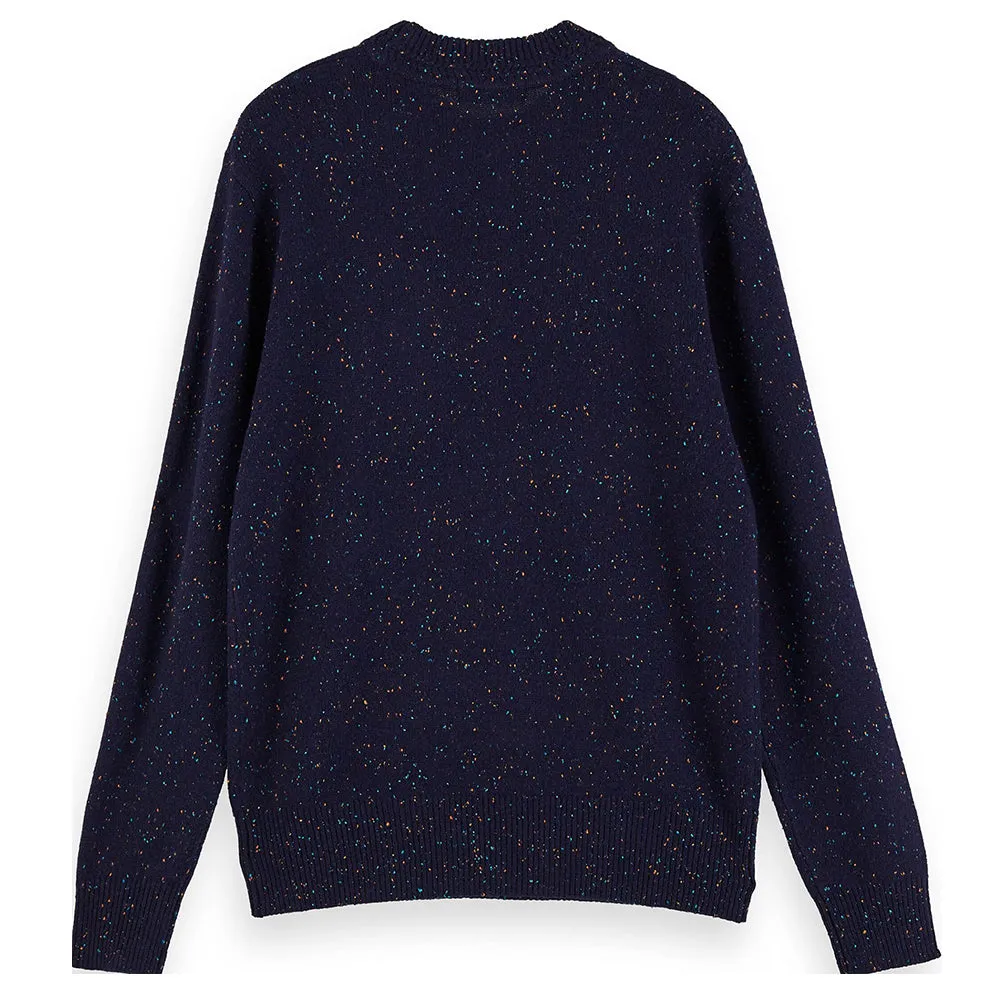 Speckled Wool-Blend Pullover (Navy)