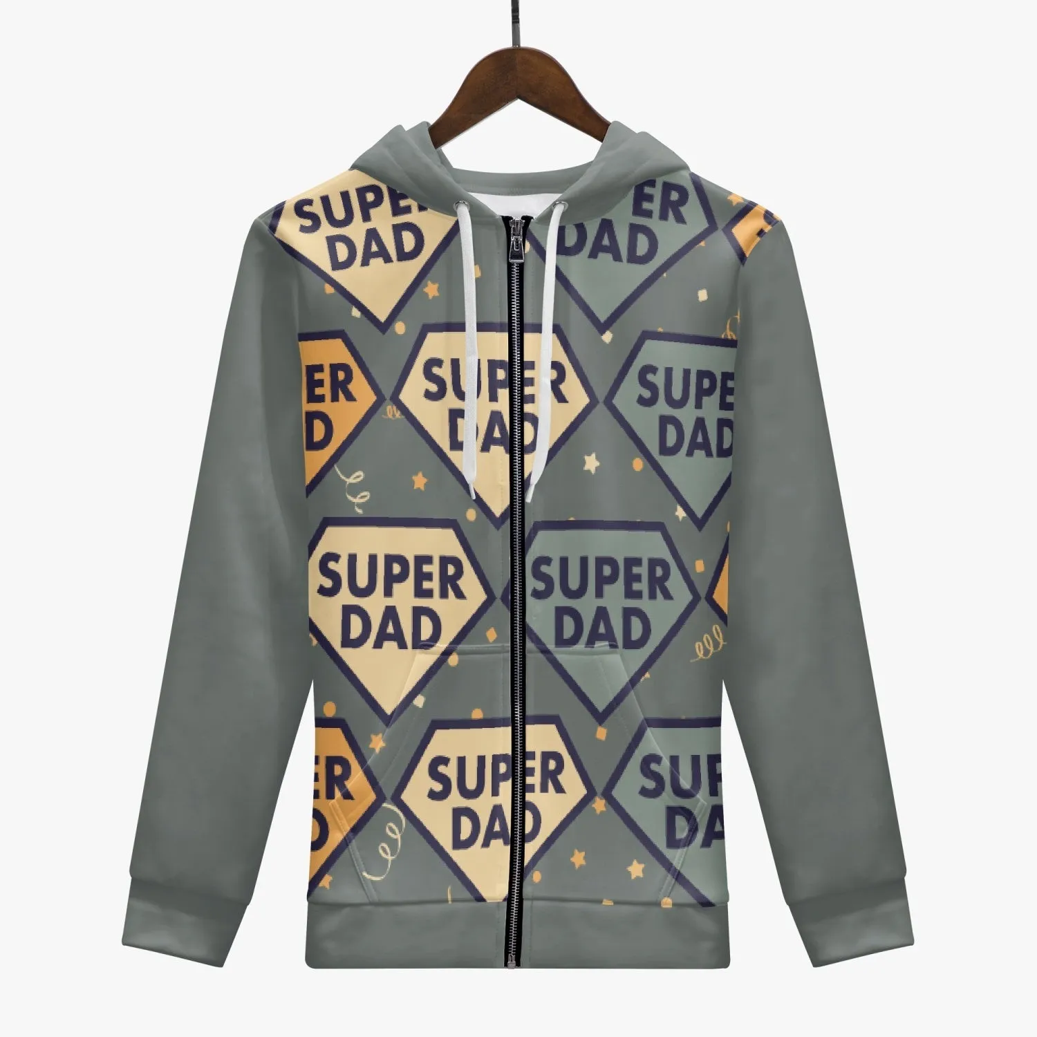 Super Dad Full Zip Up Hoodie