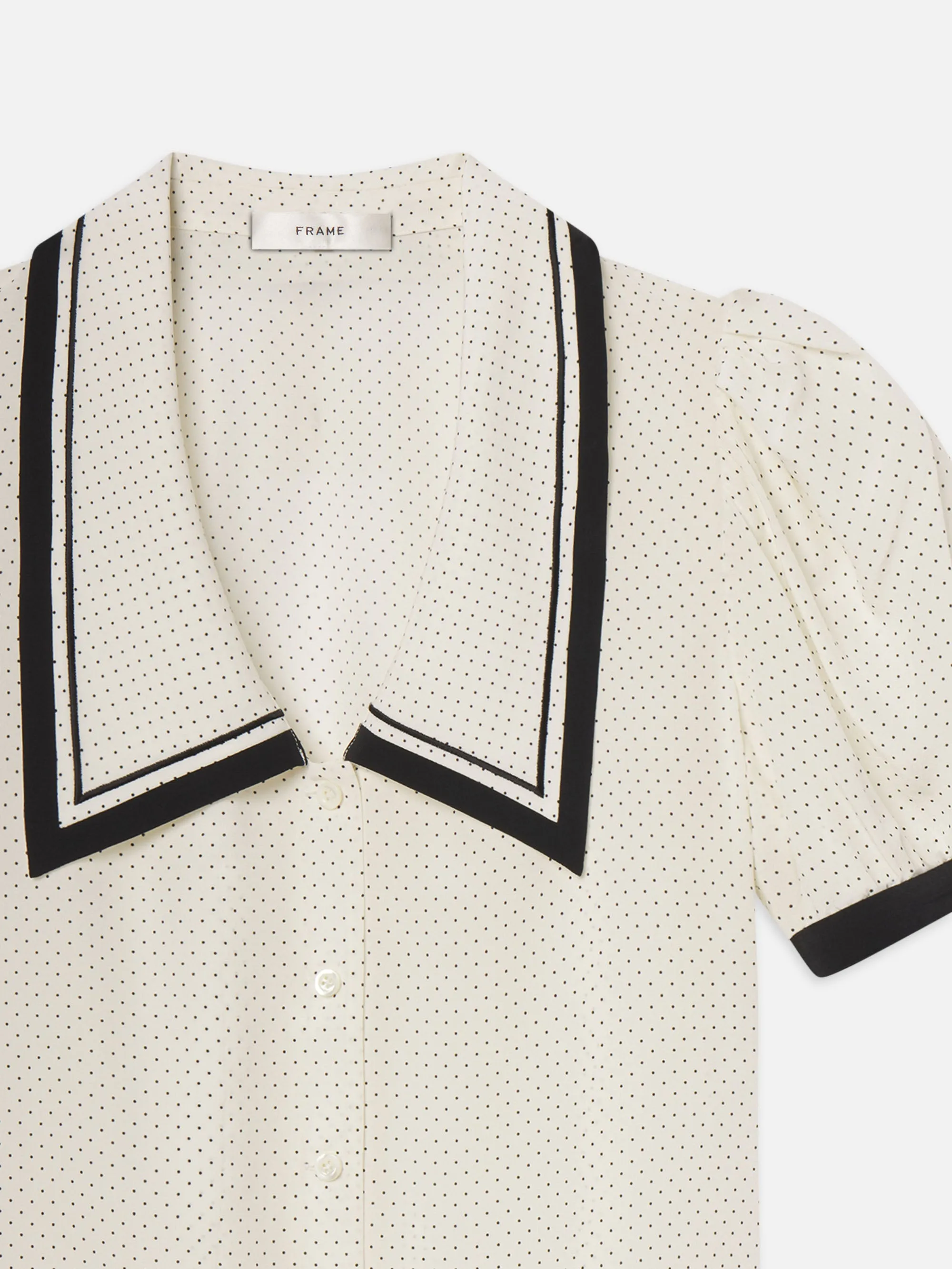 The Polka Dot Sailor Blouse -- Cream Multi
