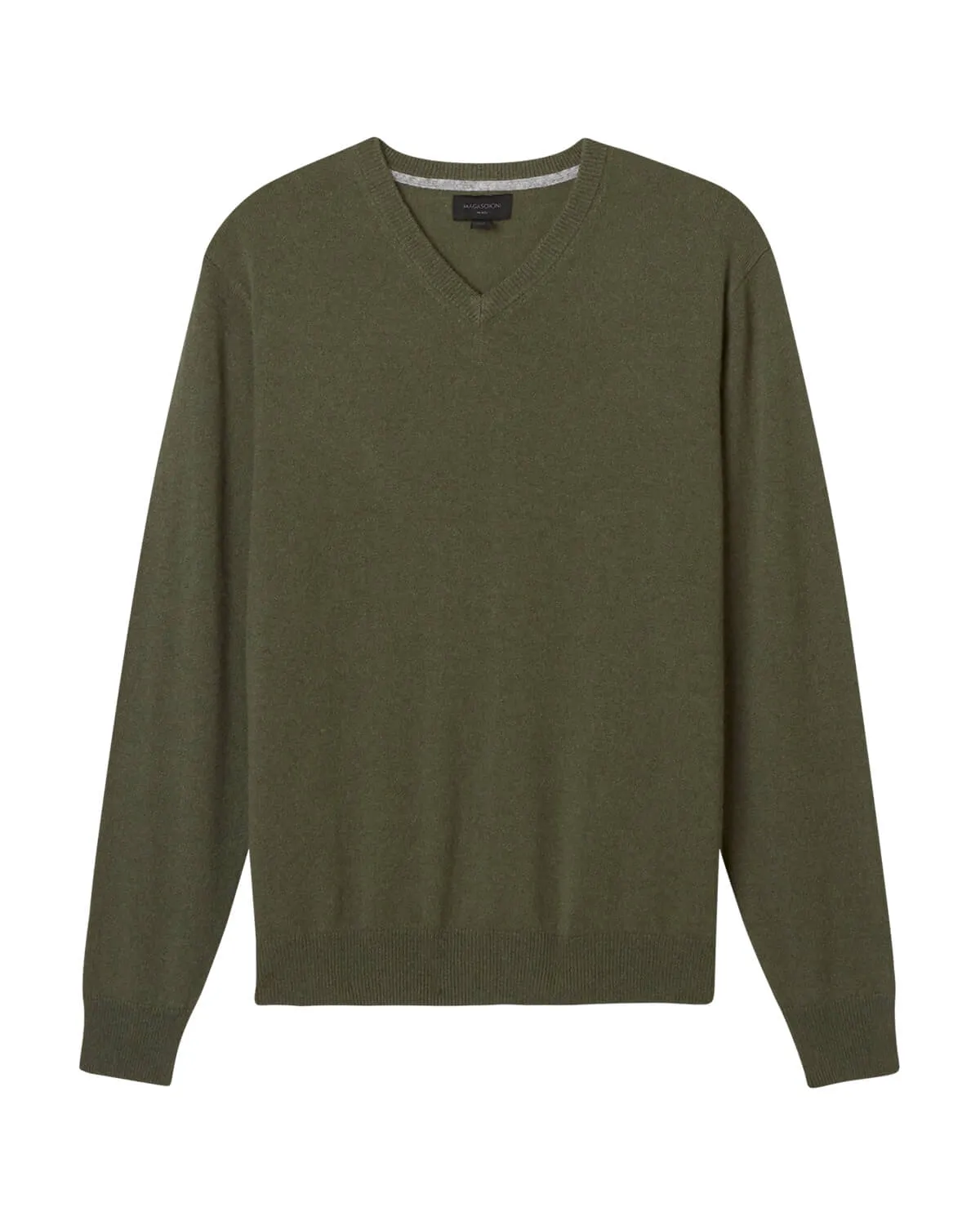 Tipped Cashmere V-Neck Sweater