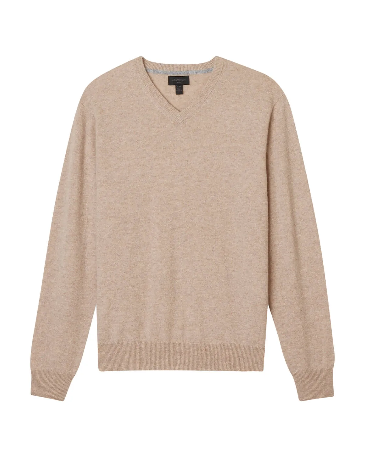 Tipped Cashmere V-Neck Sweater
