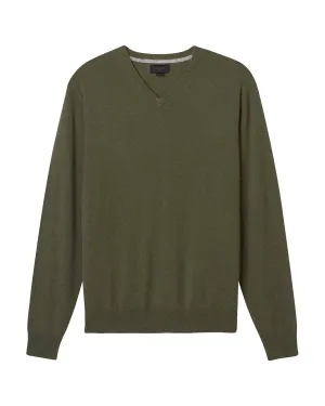 Tipped Cashmere V-Neck Sweater