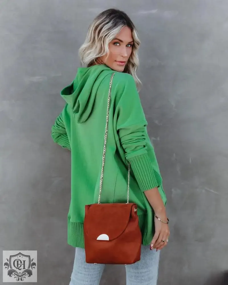 V-Neck Hooded Sweatshirt