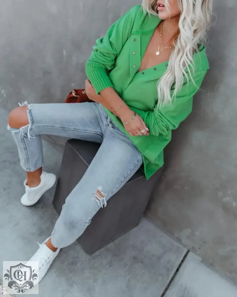 V-Neck Hooded Sweatshirt