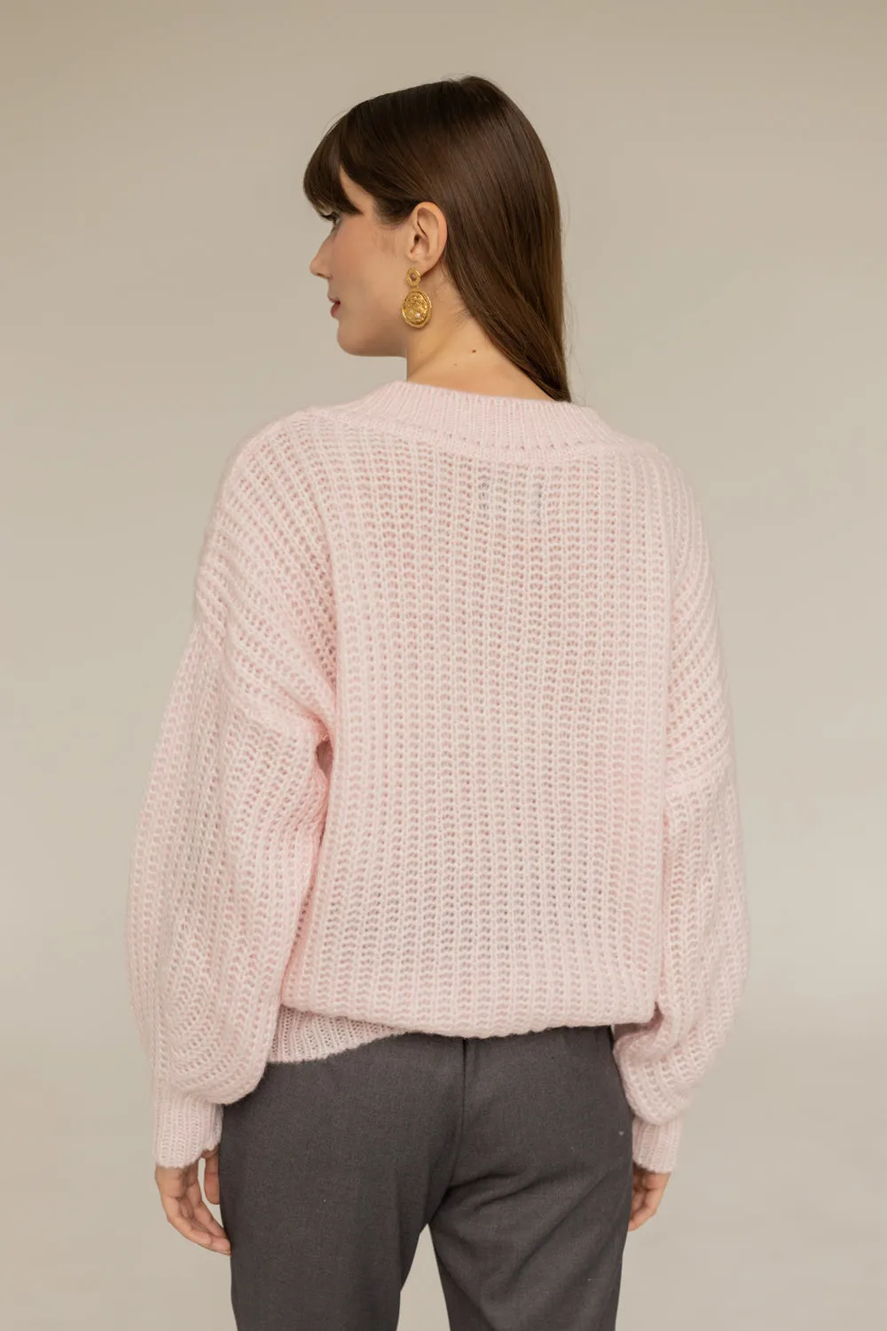Victoria Merino Wool Sweater - Powder Pink