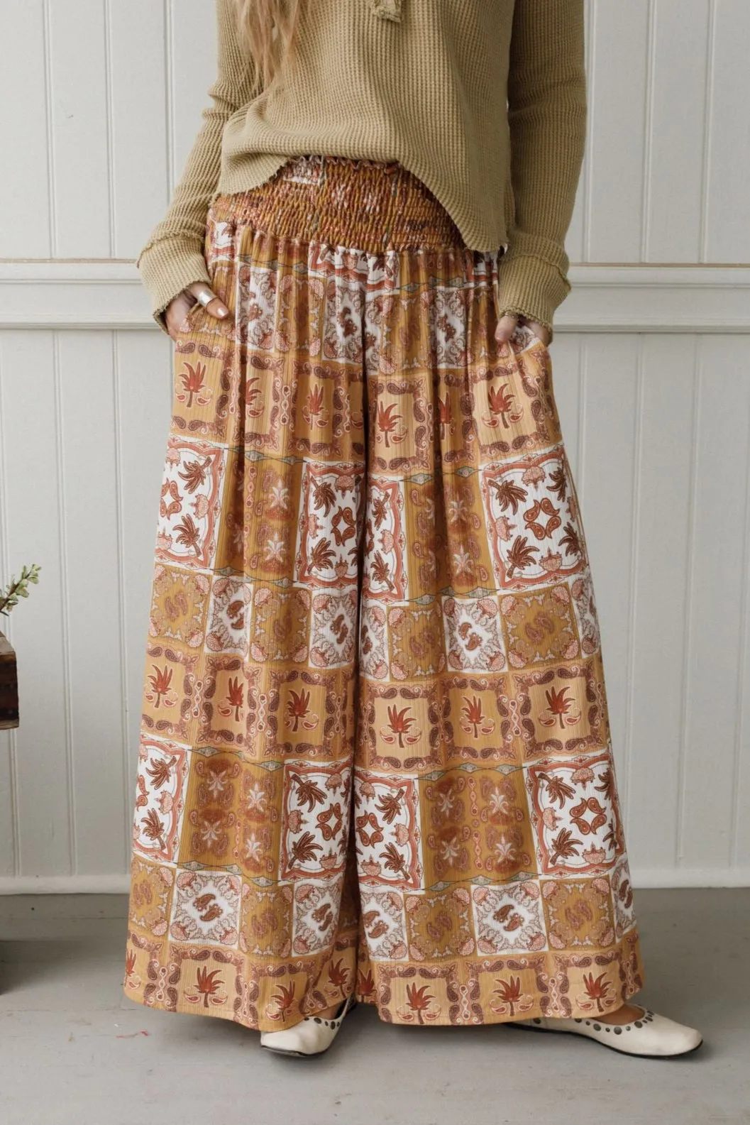 Wildly Free Wide Leg Pants - Mustard