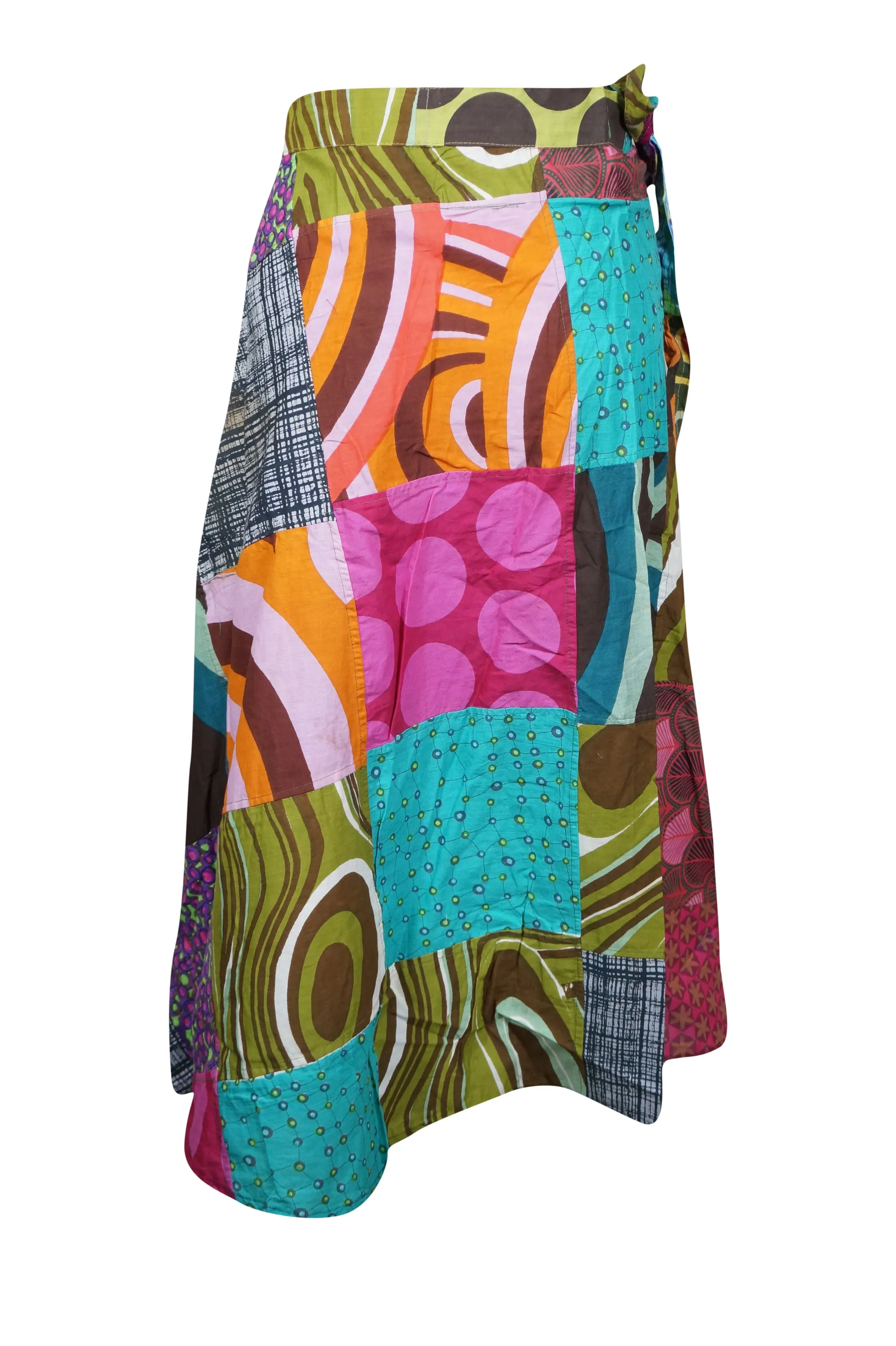 Womens Blue Floral Print Patchwork Gypsy skirts One size