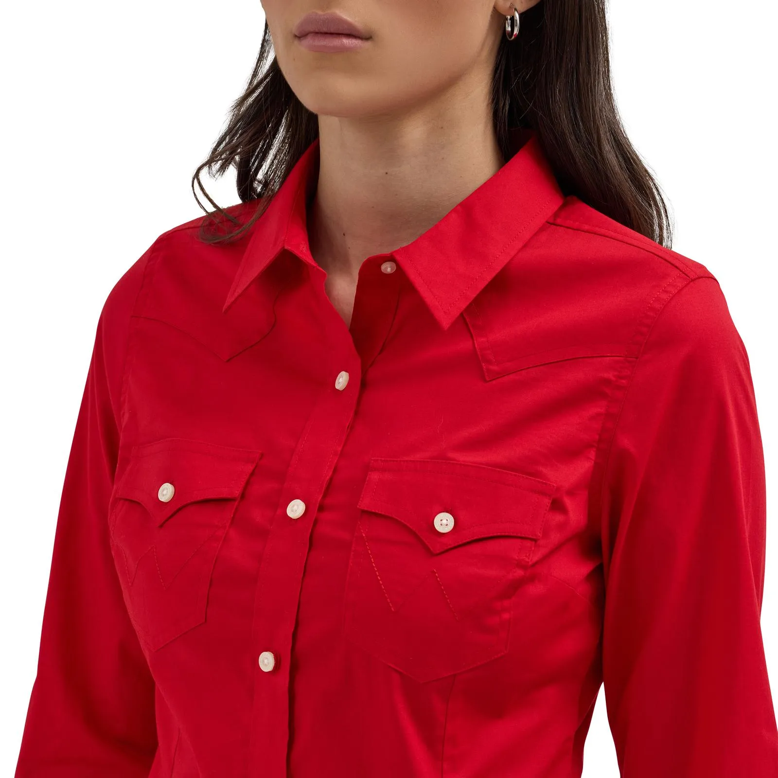Wrangler Women's Long Sleeve Solid Button Down Shirt - Multiple Colors