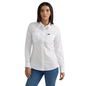 Wrangler Women's Long Sleeve Solid Button Down Shirt - Multiple Colors