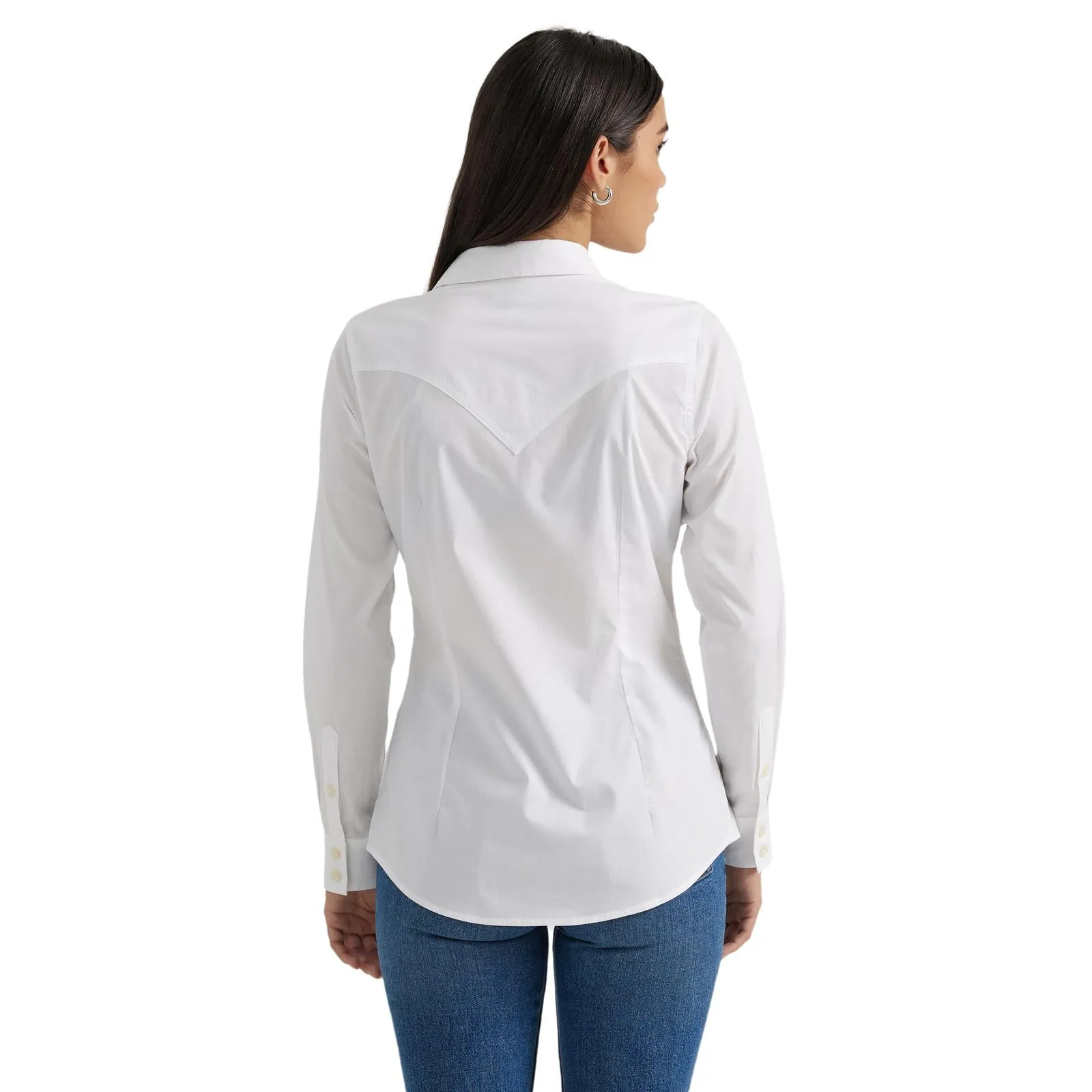 Wrangler Women's Long Sleeve Solid Button Down Shirt - Multiple Colors