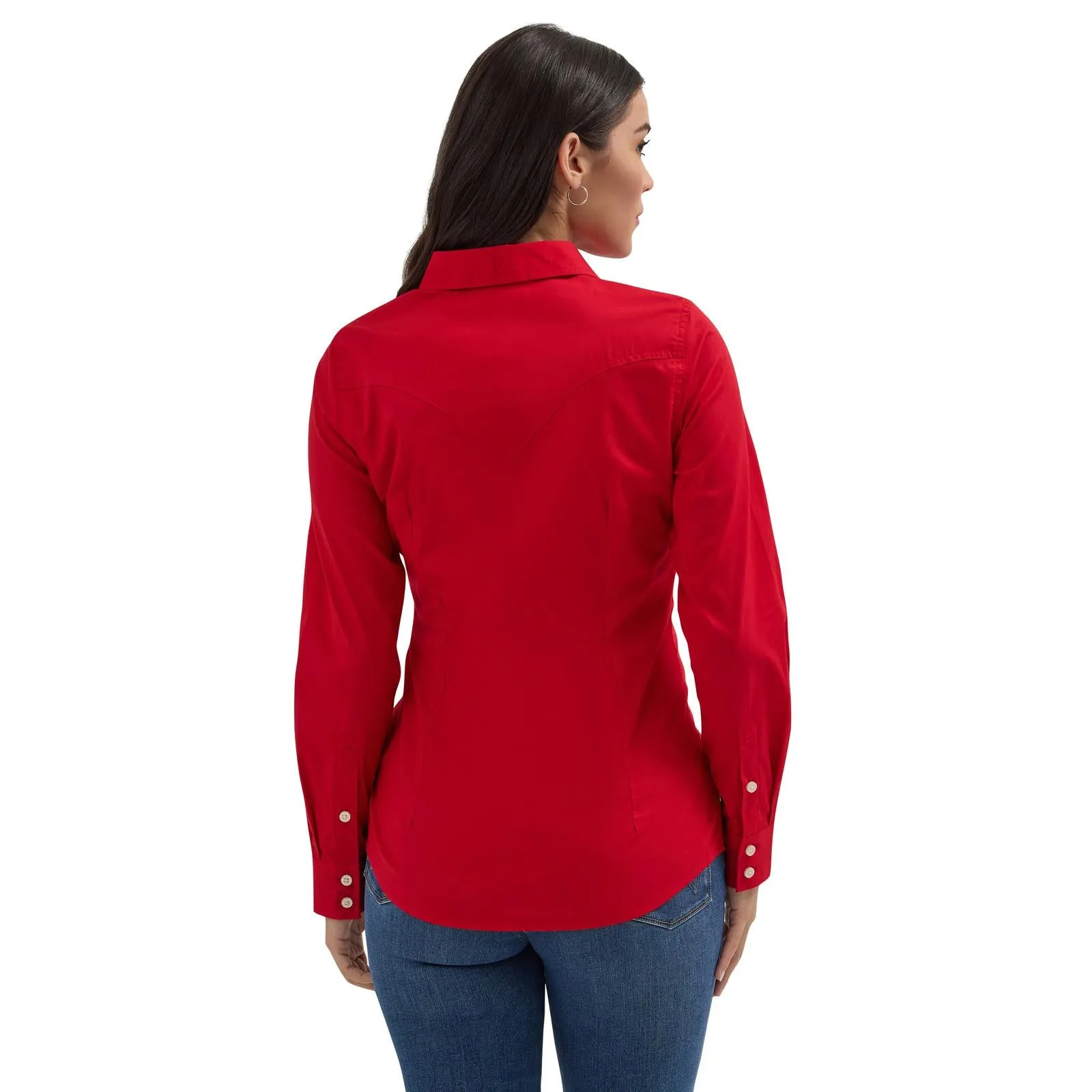 Wrangler Women's Long Sleeve Solid Button Down Shirt - Multiple Colors